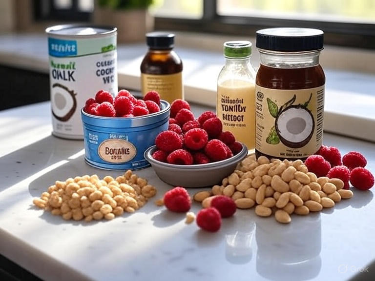 Organic ingredients for sugar free ice cream recipe and healthy ice cream recipes.