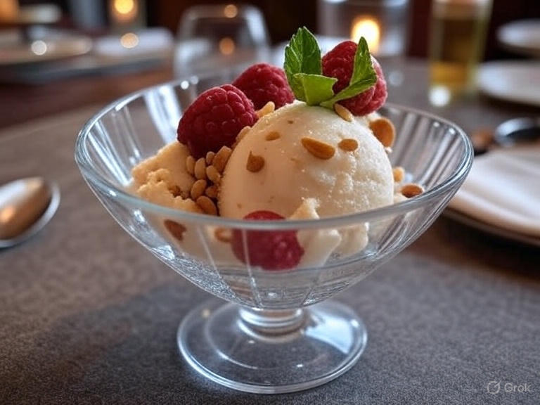 Plated sugar free ice cream recipe for low calorie ice cream treats.